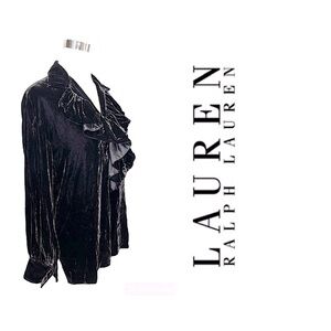 Gorgeous Black Velvet LRL Blouse